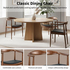 Kennedy Armchair Set of 2, Mid Century Modern Dining Chair, PU Upholstered Kennedy Chair, Ash Wood Armchair for Living Room, Dining Room, Office, Kitchen, Fully Assembled (Walnut)