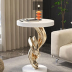 Modern Simple End Side Table,Abstract Art Side Table,Bedside Tables for Small Spaces,Resin Sculpture Side Tables,Elegant Nightstand,Sculpture Accent Bedside Tables for Living Room,Bedroom,Gol