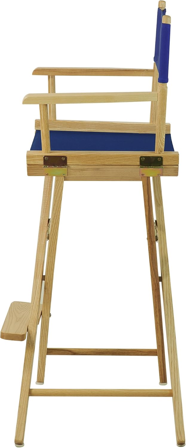 American Trails Extra-Wide Premium 30" Director's Chair Natural Frame with Royal Blue Canvas, Bar Height
