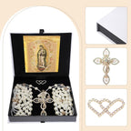Lazo Para Boda,Wedding Lasso for Ceremony Catholic,Lazos Para Boda Catolica,Lazos Para Bodas De Iglesia Para Novios,Pearls Rosary with Unity Cross for Wedding Ceremony,Lazo De Boda Para Los Novios