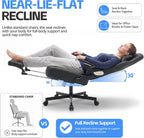 Ergonomic Gaming Chair for Adults - Big and Tall Desk Chair with Lumbar Support and Mechanical Arm Armrests, Comfortable Gamer Computer Chair, Gaming Chairs with Footrest (Black Leather)