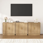 Buffet Cabinet with Storage, 2 Door Sideboard Credenza with Arch Design and Adjustable Shelves, 31.5" Modern Coffee Bar Accent Cabinets for Kitchen, Living Room, Entryway, Natural