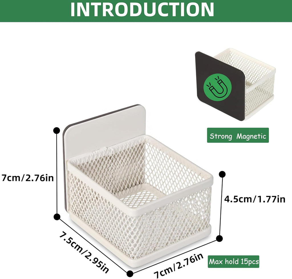 Magnetic 8 Pack Tea Bag Organizer, Metal Tea Bag Holder Coffee Packets organizers for Refrigerator Fridge For Kitchen Organizers and Storage (8P-White)
