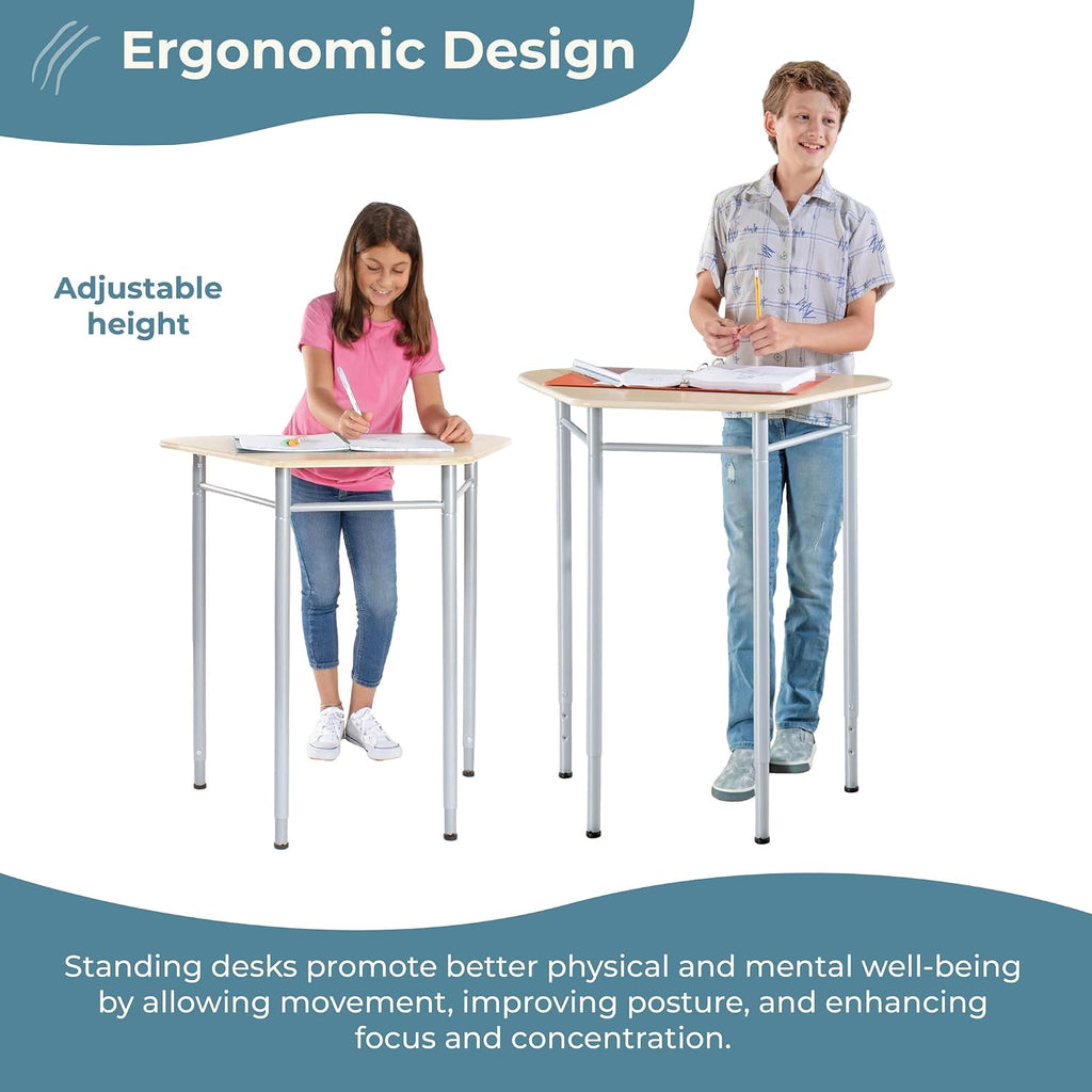 Guidecraft Standing Modular Desk for Adults and Kids: Adjustable Height Desk with Metal Legs for Home, Office, Classrooms and More