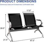 KINTNESS Waiting Room Chair - 2 Seat Reception Chair Benches Office Guest Chairs Heavy Duty Waiting Room Chairs with Arms for Lobby, Office, Bank, Hospital Bench, Black