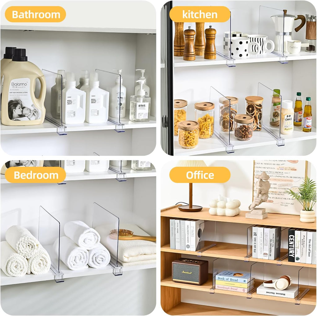 Shelf Dividers，Vertical Purse Organizer for Closet，Thickened and Sturdy Shelf Organizer for Sweater, Shirts, Handbags,8" Tall x 11" (6 Pcs)