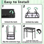 YihuiKo Folding TV Tray, Lightweight Portable Small Folding Table | Adjustable Height, Snack Side Table for Bed Sofa, End Side Table for Living Room Couch Bedroom, Carry Handle, Storage Net