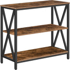MAHANCRIS 31.5" Sofa Table, Industrial Console Table, 3-Tier Entryway Table, Narrow Sofa Table with Storage Shelves, Foyer Table, Hallway Table for entryway, Living Room, Rustic Brown CTHR8001Z