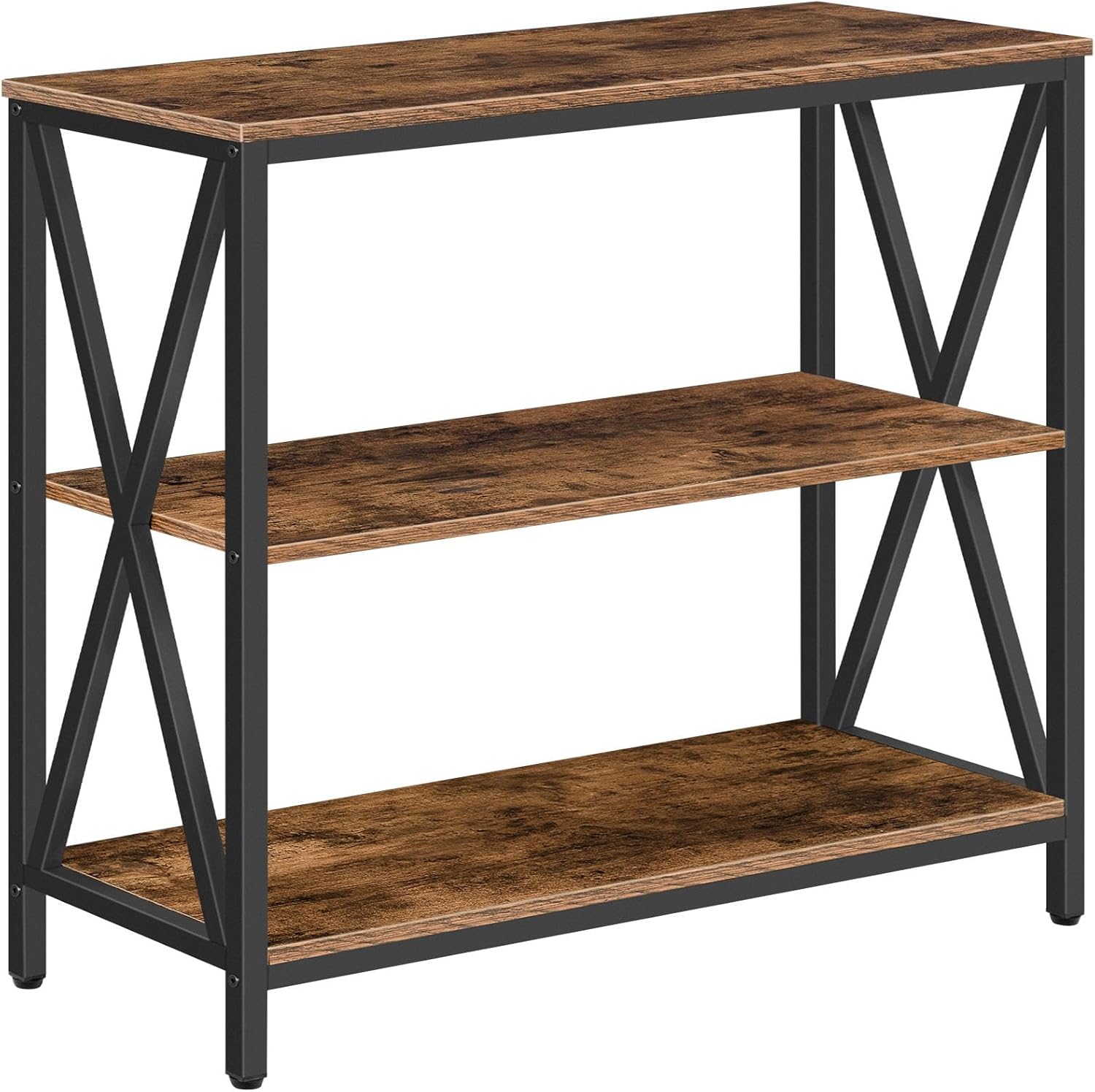 MAHANCRIS 31.5" Sofa Table, Industrial Console Table, 3-Tier Entryway Table, Narrow Sofa Table with Storage Shelves, Foyer Table, Hallway Table for entryway, Living Room, Rustic Brown CTHR8001Z