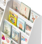6 Tier Kids Wooden Bookshelf and Toy Storage, Children Toy Organizer with Book Shelves, Easy Assembly, Toddler BookRack Baby Bookcase for Nursery, Playroom and Classroom, White (White)