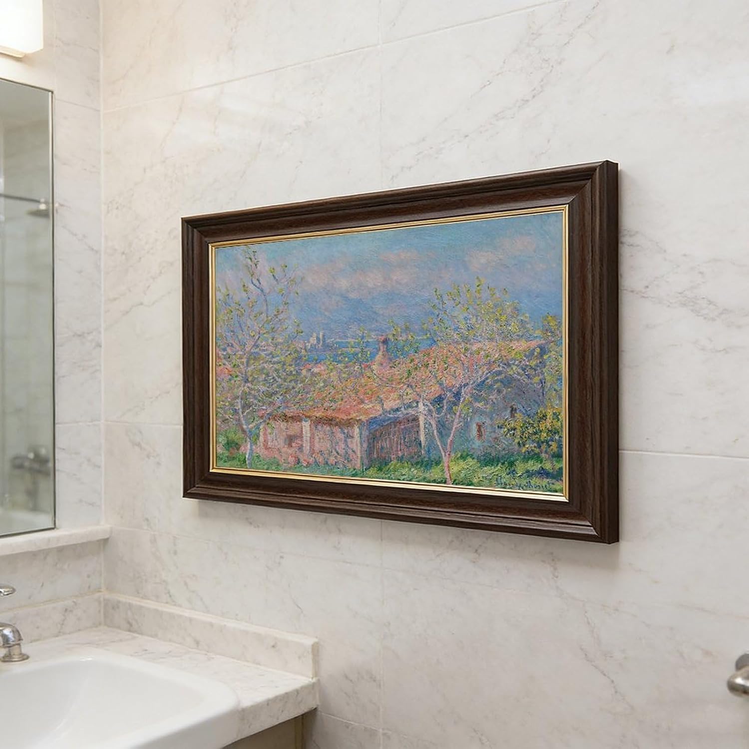 SESAG Claude Monet Art Print Gardener S House at Antibes Prints Posters Canvas Deco Paintings Vintage Wall Art For Living Room Bedroom Office Hanging Frame 8" L X 12" W
