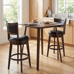 PrimeZone Counter Height Bar Table - Mid-Century Modern Kitchen Dining Table with Solid Wood Legs Load 300 LBS, Versatile Square High Top Desk 36" Ideal for Dining Room Home Bar Pub Cafe