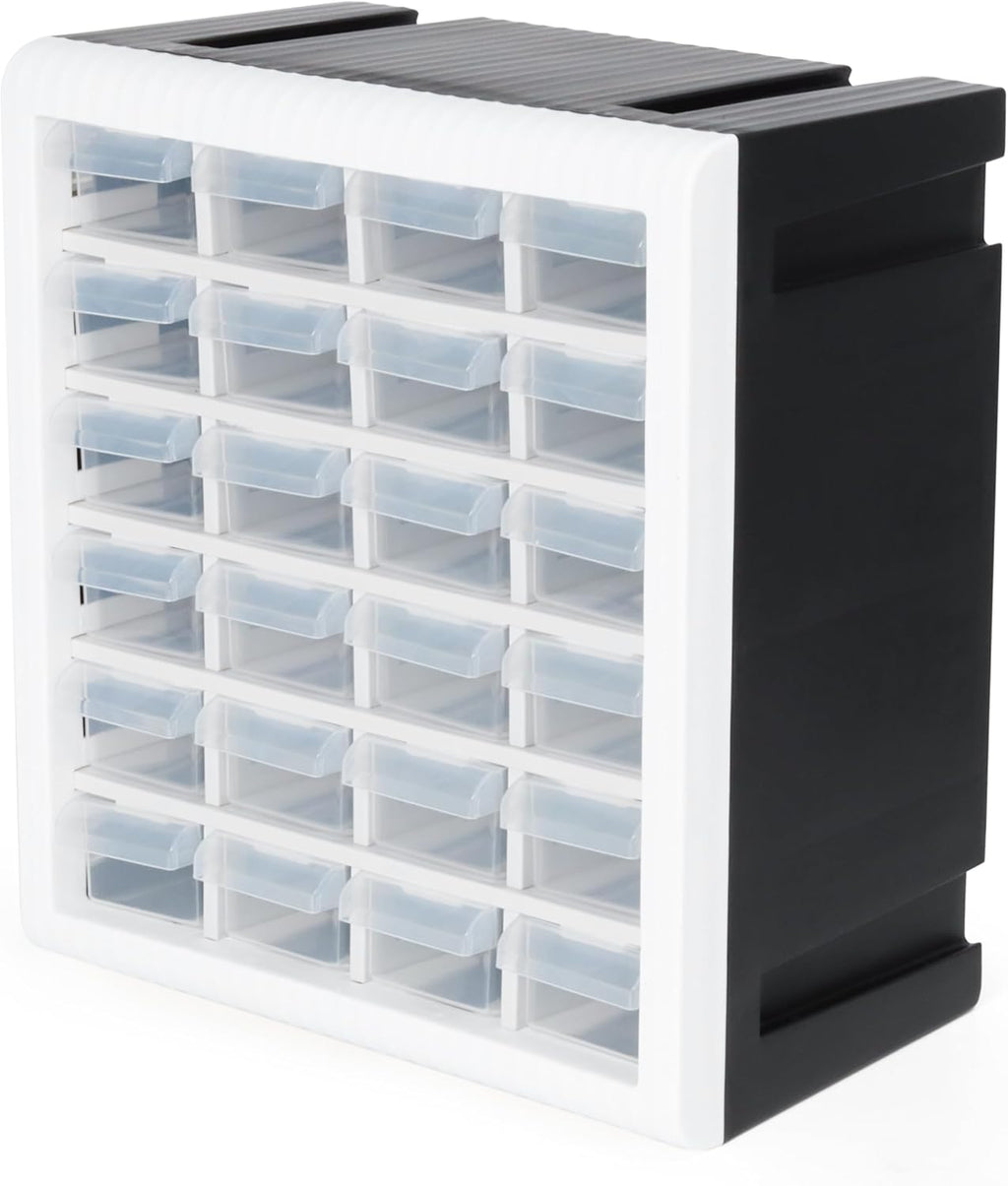 Gonice Craft Cabinet Organizer, 24 Drawer Plastic Parts Cabinet, Tool Storage Box for Screws, Nuts and Small Parts