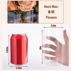 UPBUD 6 Inch Glass Cylinder Vases for Centerpieces | 12Pcs Clear Small Flower Vase for Wedding Decorations, Floating Candle Vases in Bulk, Hurricane Candle Holders for Table, Home Décor