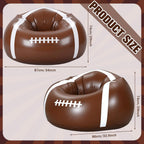 34" Inflatable Football Bean Bag Chair for Kids & Teens with Cup Holders Boys Room Decor PVC Blow up Bean Bag Chair Inflatable Gaming Couch for Boys Video Game Bedroom Camping Night Party