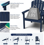 nevilywood Compact Stackable Adirondack Chairs Set of 4, 26.3" Wide HDPE Outdoor Patio Chairs - Durable, Space-Saving Design for Porch, Lawn or Garden, Navy