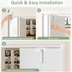 Bifold Doors for 48" x 80" Opening, Preassembled 5 Panel Grooved Hollow Core Folding Door with Hardware Kit & Bifold Door Lock, White Primed Interior Doors for Closet, Pantry & Laundry