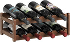 Wine Rack |Open & 2-Tier Bamboo Wine Holder| Freestanding Floor & Countertop Wine Display-Space-Saving Wooden Wine Storage Shelf for Kitchen, Cabinets,Bar & Dining Room(1, 2-Tiers)
