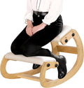 Predawn Adjustable Ergonomic Kneeling Chair – Custom Height Rocking Posture Stool with Thick Cushions, Solid Wood Frame, Knee Support Seat for Adults, Office or Meditation Use(White Oak)