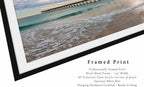 Pensacola Beach Pier Framed Print | Florida Gulf Coast Fishing Seascape Coastal Emerald Ocean Landscape Photography Wall Art Decor (20" x 30", 1" Mat)