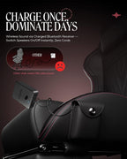 GTPLAYER ACE-PRO Music Gaming Chairs – Built-in Speakers, App Support & Bluetooth Control, Computer Game Chairs with Footrest for Adults, Ergonomic, Reclining, Linkage Armrest, BK‑RD Stitch