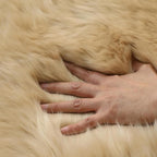 Genuine Sheepskin Chair Pad Anti Slip Design Cute Soft Comfortable for Living Room Sofa Bedroom Dressing Table Dining Table Fur Chair Cushion Car Fur Seat Cushion (1, Honey Brown, 18×14 Inch)