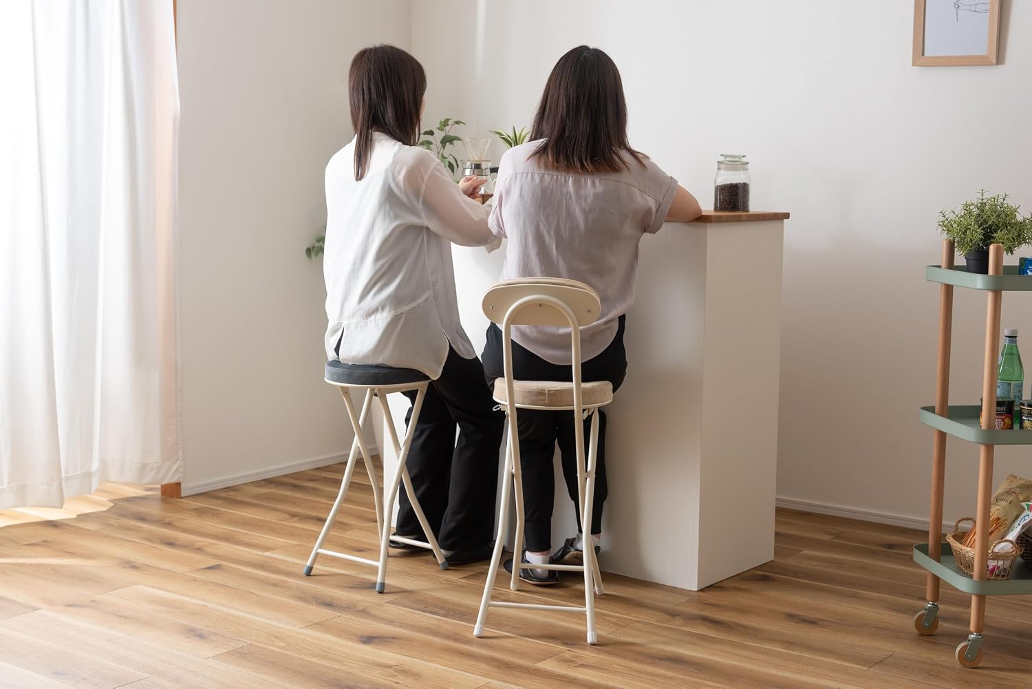Azumaya-kk PC-34DGY Folding High Stool
