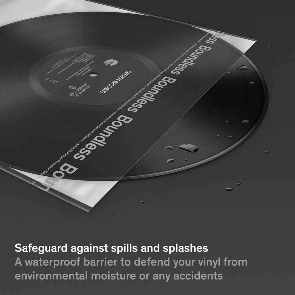 Boundless Audio Vinyl Record Sleeves - 100 x Premium Vinyl Inner Sleeves with Anti-Static Rice Paper & HDPE - Archival 3-Layer Record Covers for 12" LPs - Acid-Free Polylined Album Covers for Storage