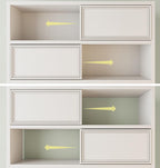 BOSHIRO 71" Antique White Pantry Cabinet with Charging Station, 4-Type Storage & Anti-Tip Design, Farmhouse Kitchen Cabinet with Adjustable Shelves