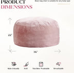 Hobestluk Bean Bag Chair for Adult Giant Beanbag with Filler Pink 3FT | Breathable Material Removable Machine Washable Cover Memory Foam Living Room Bedroom Reading Gaming Oversized Large Big