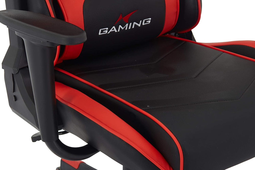 Brage Living Swivel Gaming Chair Ergonomic High-Back Racing Style PU Leather Office Chair with Headrest and Lumbar Support and Adjustable Armrest (Galaxy - Black/Red)