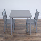Humble Crew Kids Table and Chair Set, Toddler Activity Table with 2 Chairs for Play, Crafts, Snacks & Learning, Wooden Kids Furniture for Playroom & Bedroom, Grey