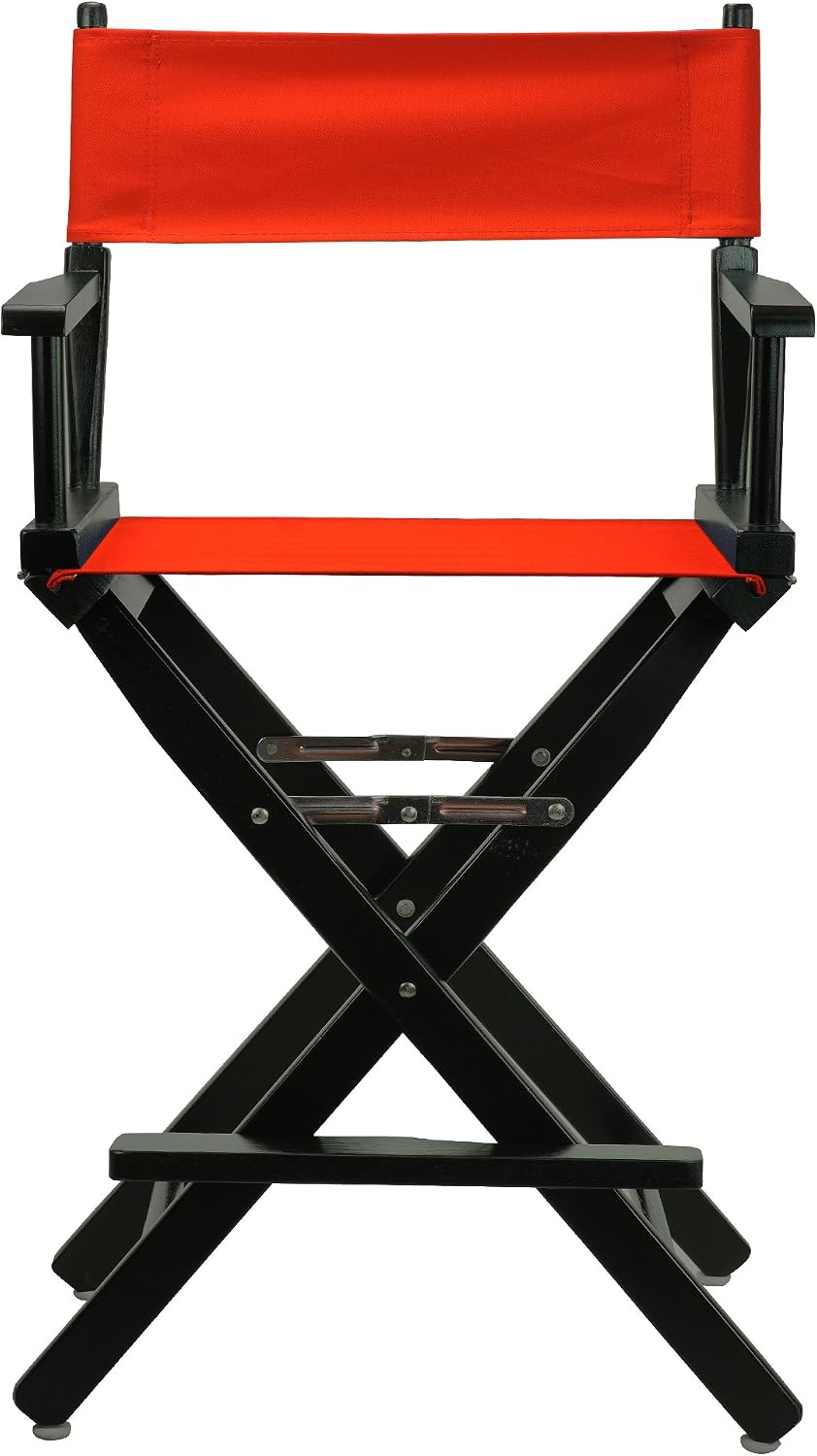 Casual Home 24" Director's Chair Black Frame-with Red Canvas, Counter Height