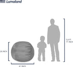 Lumaland Luxurious 3ft Medium Bean Bag Chair with Microsuede Cover - Soft, Foam Filling, Washable Bean Bag Sofa for Adults, Teenagers, Kids, Pets - Sack Chair for Living Room, Bedroom - Dark Grey