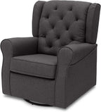 Delta Children Emma Nursery Glider Swivel Rocker Chair- Greenguard Gold Certified, Charcoal