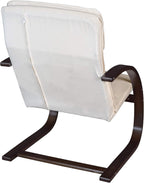 Niche Mia Bentwood Reclining Rocking Chair – Lightweight, Ergonomic & Durable with Washable Cotton Cover, Sturdy Cantilever Frame for Home, Office & Nursery (Mocha Walnut/Beige)