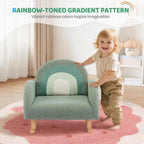 JOYMOR Kids Chair, Teddy Fleece Toddler Rocking Chair with Solid Wood Legs, Anti-Tip Design, Kids Sofa for Nursery, Playroom, Green