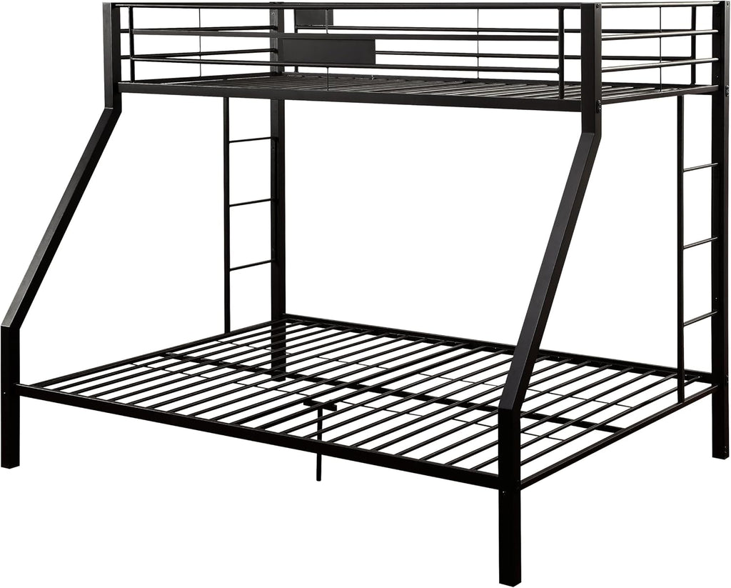 Sandy Black Twin XL,Queen Bunk Bed with Built in Ladder