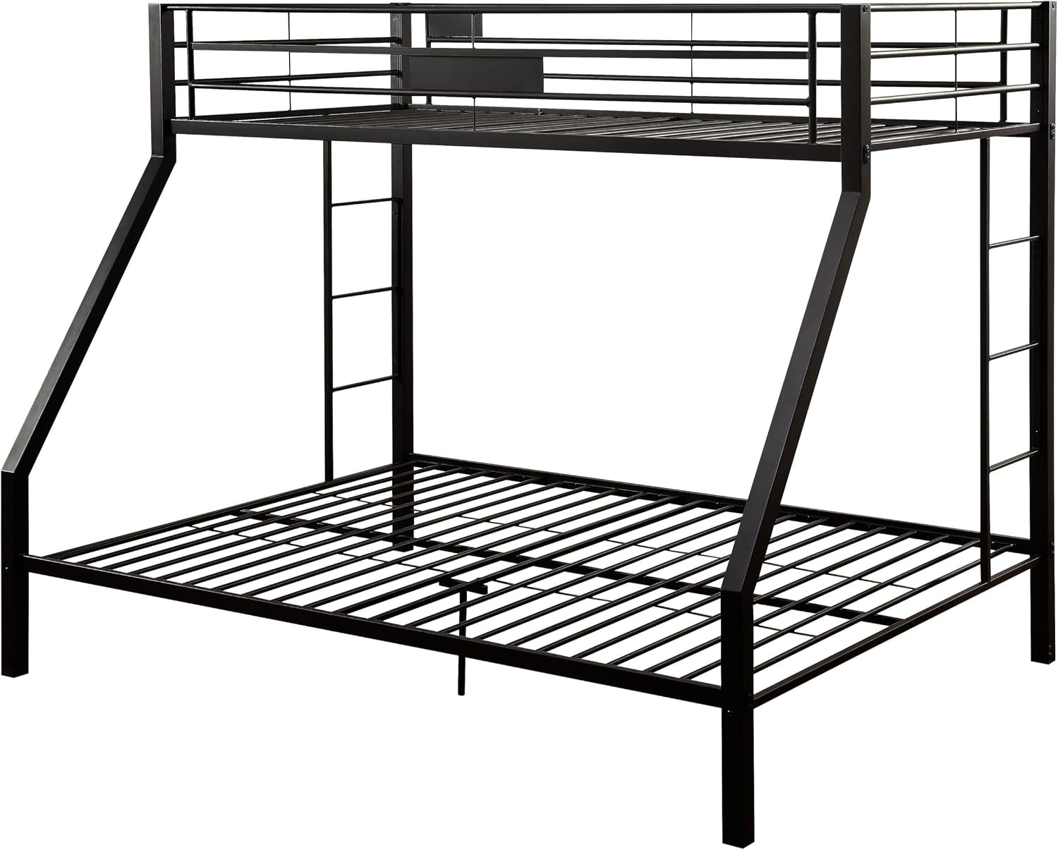 Sandy Black Twin XL,Queen Bunk Bed with Built in Ladder