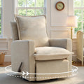 Nursery Glider Recliner Rocking Chair Modern Adult Nursery Recliner High Back Nursery Swivel Rocker Recliner for Living Room Bedroom Nursery and RV Beige
