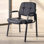 CLATINA Classic Reception Chair with Padded Armrests and Sturdy Steel Frame, Ergonomic Guest Chair for Office Conference Waiting Meeting Room, Black (4 Pack)
