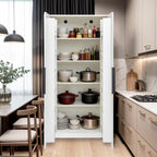 62.99''White Kitchen Pantry Cabinet Tall Freestanding Pantry Storage Cabinet with Doors and Shelves Buffet Cupboards Sideboard Tall Kitchen Pantry Storage Cabinets Food Pantry for Living Room