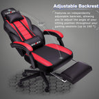LEMBERI Big and Tall Gaming Chair 400lb Capacity, Heavy-Duty Office Chair with Reinforced Footrest, Wide Seat High Back PC Desk Chair with Linkage Armrests, Thickened Steel Frame, PU Leather, Red