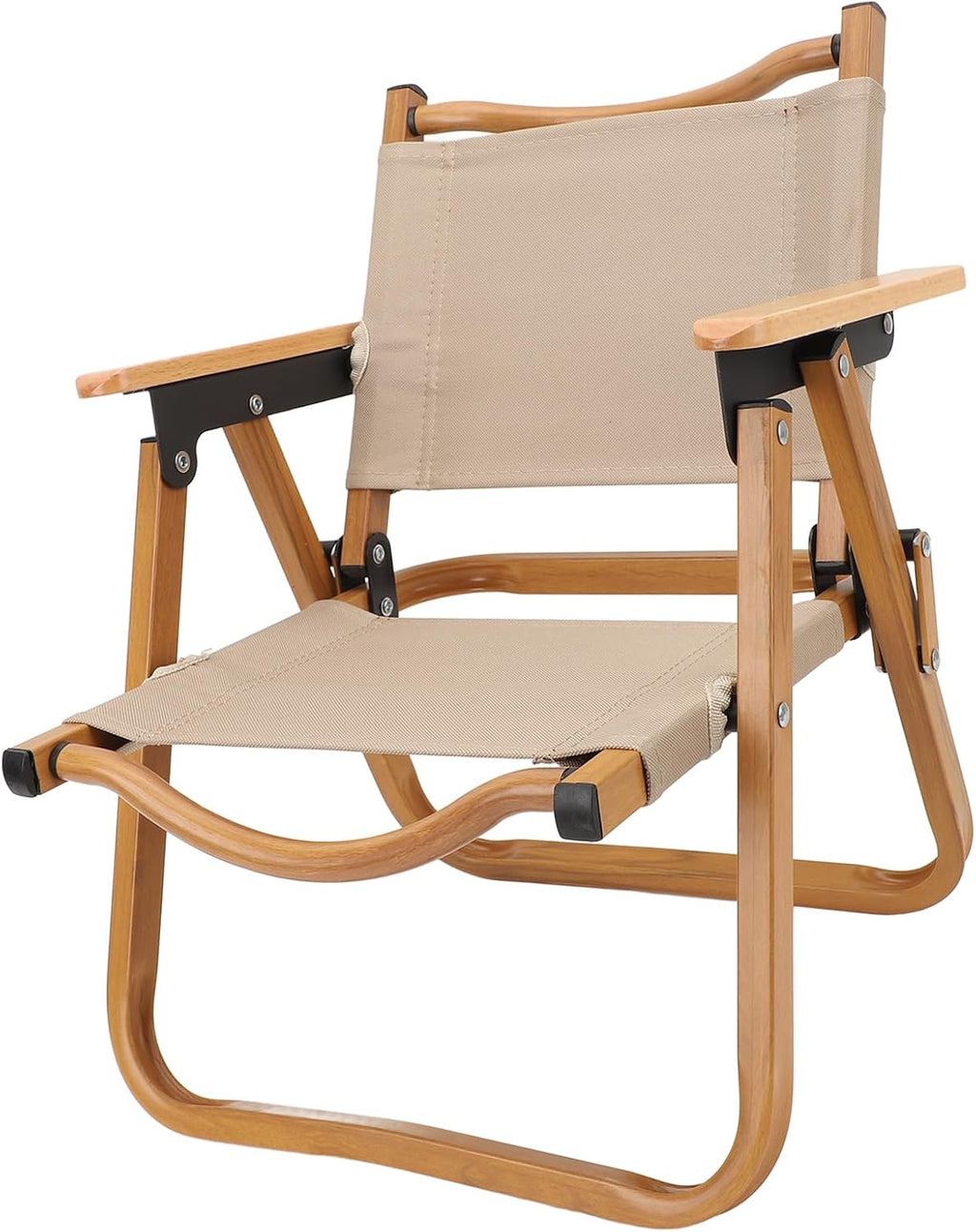 GOWENIC Kids Camping Chair, Portable Folding Camp Chair for Children, Aluminum Alloy Wood Grain Canvas Toddler Chair, Ideal for Beach Outdoor Backyard