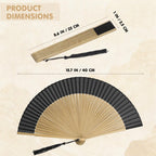 DOITOOL Vintage Style Folding Handheld Fan with Bag Classical Chinese Dance Fan for Performance Travel and Party 15.74 X 8.66 Inch