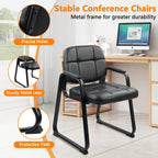 CLATINA Waiting Room Office Guest Chair with Padded Arms, Reception Meeting Conference Waiting Room Lobby Home Desk Big and Tall Executive Office Chair, Black (4 Pack)
