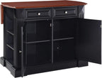 Crosley Furniture Drop Leaf Kitchen Island/Breakfast Bar, Black