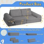 Modular Kids Sofa,Couch for Toddler and Baby Playroom/Bedroom,Perfect Toddler & Baby Couch for Play & Lounging,Ideal for Boys & Girls.Large