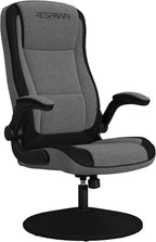 RESPAWN 800 Swivel Rocker Gaming Chair - Ergonomic Floor Gaming Seat with Lumbar Support, Flip Up Armrest, High Back, Pedestal Base, Comfortable No Wheels Console Video Game Rocker Chair - Gray Fabric
