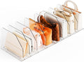 Yieach 2 Pack Purse Dividers for Closet - Adjustable Closet Purse Organizers and Storage Rack,Acrylic Clear Shelf Dividers for Closet Organization,Towel,Pocketbook,Wallet,Bag Shelf,Clutch Organizer